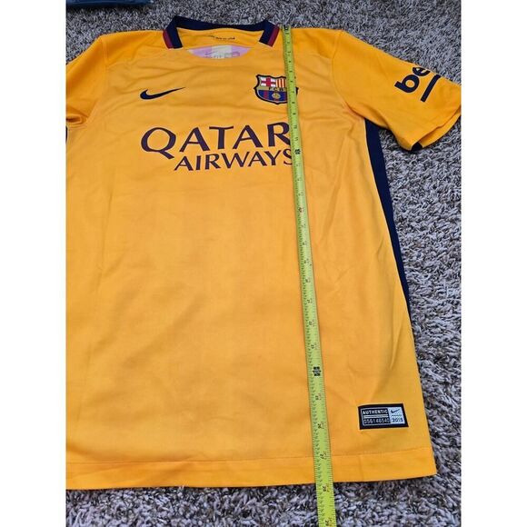 Nike FC Barcelona 2015/16 Away Jersey Authentic Dri-FIT Small – Rare Yellow Kit - Picture 6 of 9